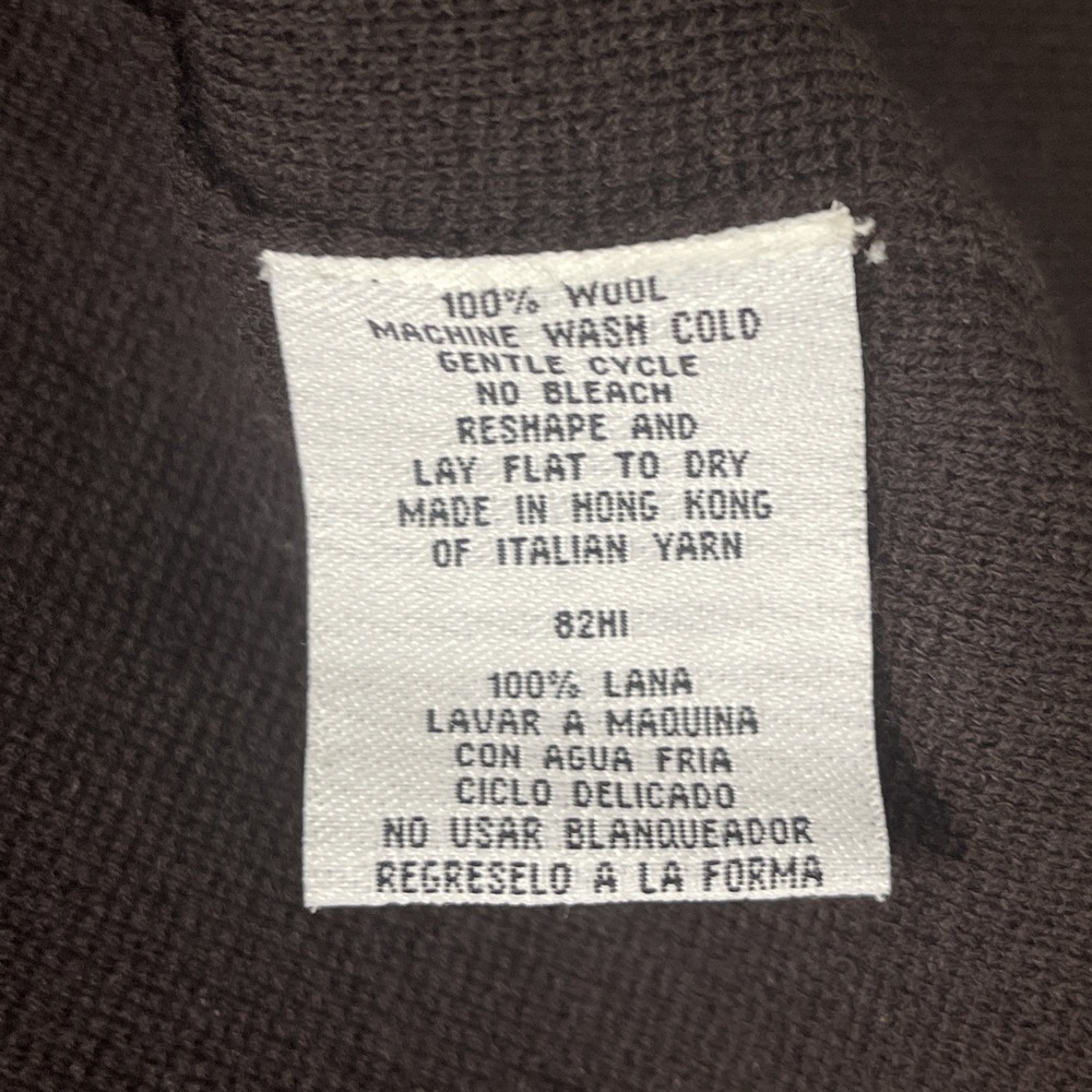Eileen Fisher Wool Longline Open Front Cardigan Jacket Womens Petite PL Brown - Picture 8 of 8